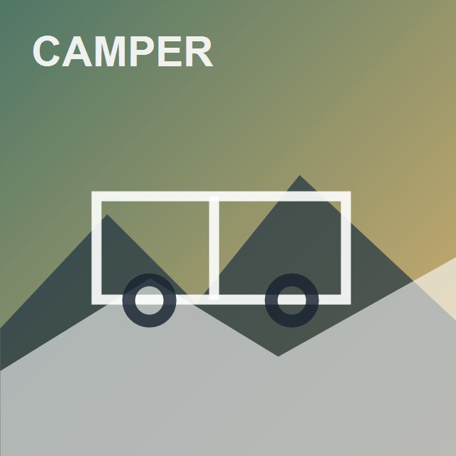 Camper auf einer Straße in Island